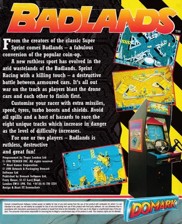 Badlands (UK) (1990) box cover back